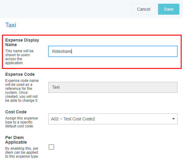 Expense Type Admin Screen Chrome River Help Center
