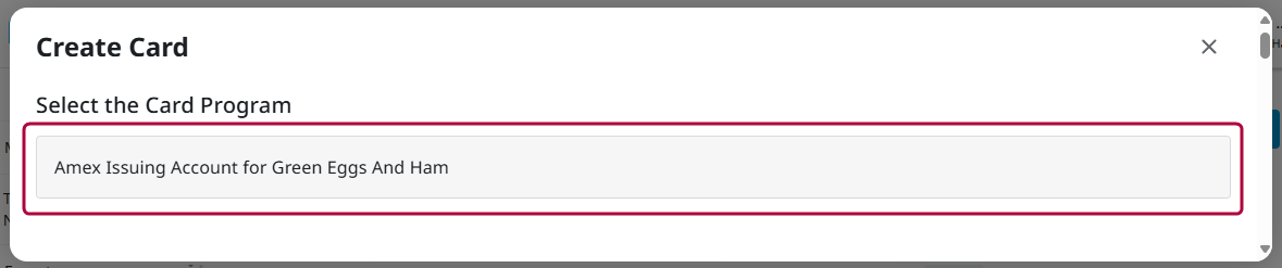 Dialogfeld „Karte erstellen“ mit hervorgehobener Dropdown-Liste „Kartenprogramm auswählen“